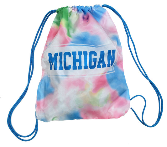 Michigan Bubble Gum Tie Dye String Bag