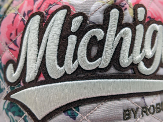 Michigan Gray/Pink Floral Baseball Hat