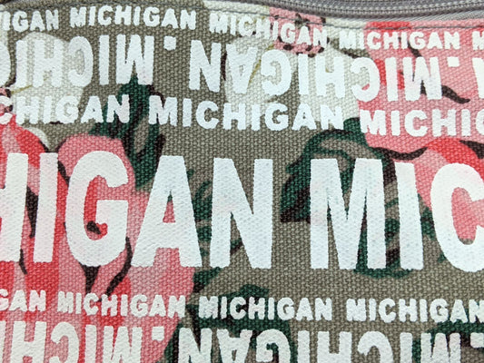 Michigan Gray/Pink Floral Neck Wallet