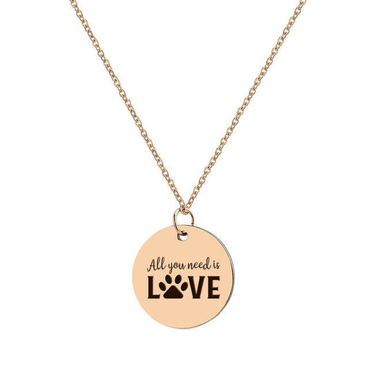 Rose Gold All You Need Is Love Necklace withh Gift Box