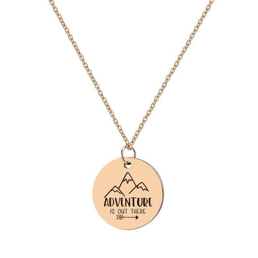 Rose Gold Adventure is Out There Necklace withh Gift Box