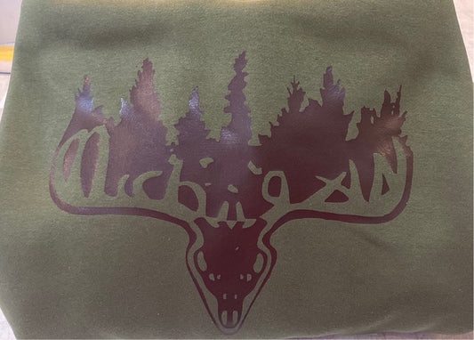 Michigan Deer Head Sweatshirt