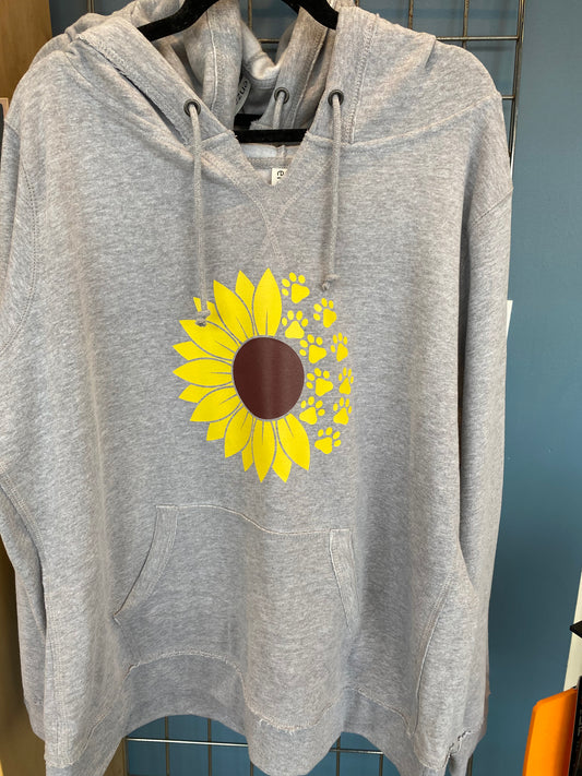 Paw/Sunflower Hooded Sweatshirt